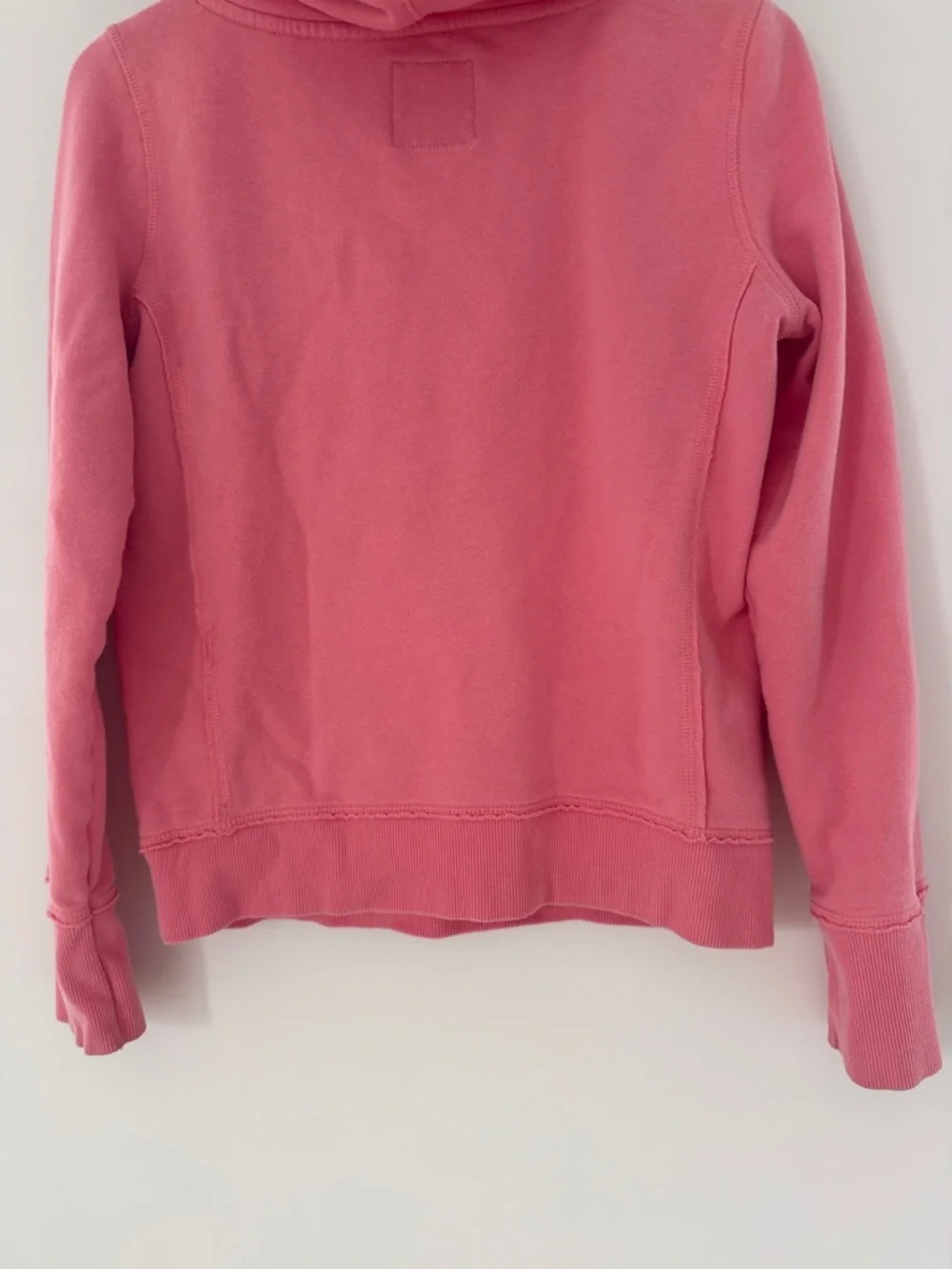 American Eagle Outfitters Pink Funnel Neck Pullover with Gold Logo Size Medium